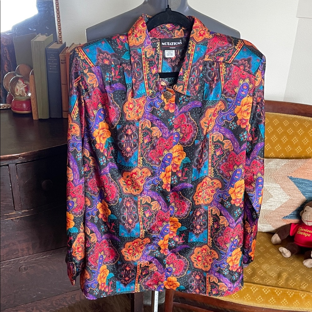 Vintage Notation’s Vibrant Paisley Button Down Shirt